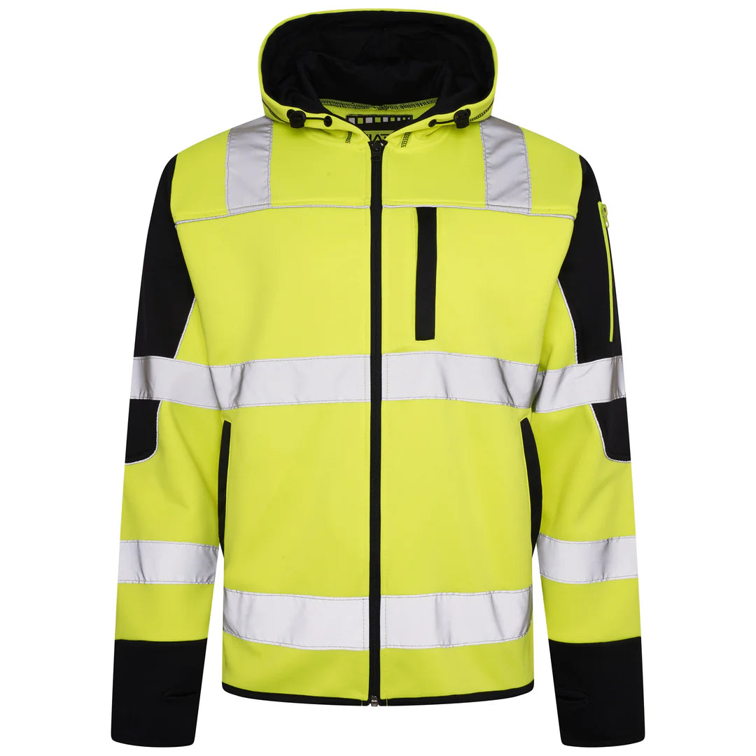 HV-044 Aviator High Vis 4 Pockets Zipper Hoodie - Yellow/Navy