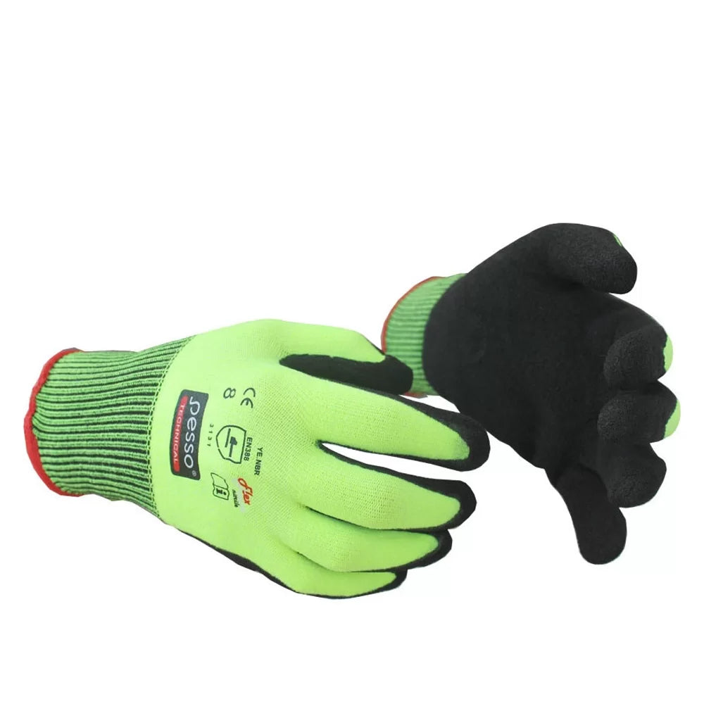 NBR, WORKING GLOVES SEMI-DIPPED IN NITRILE PESSO