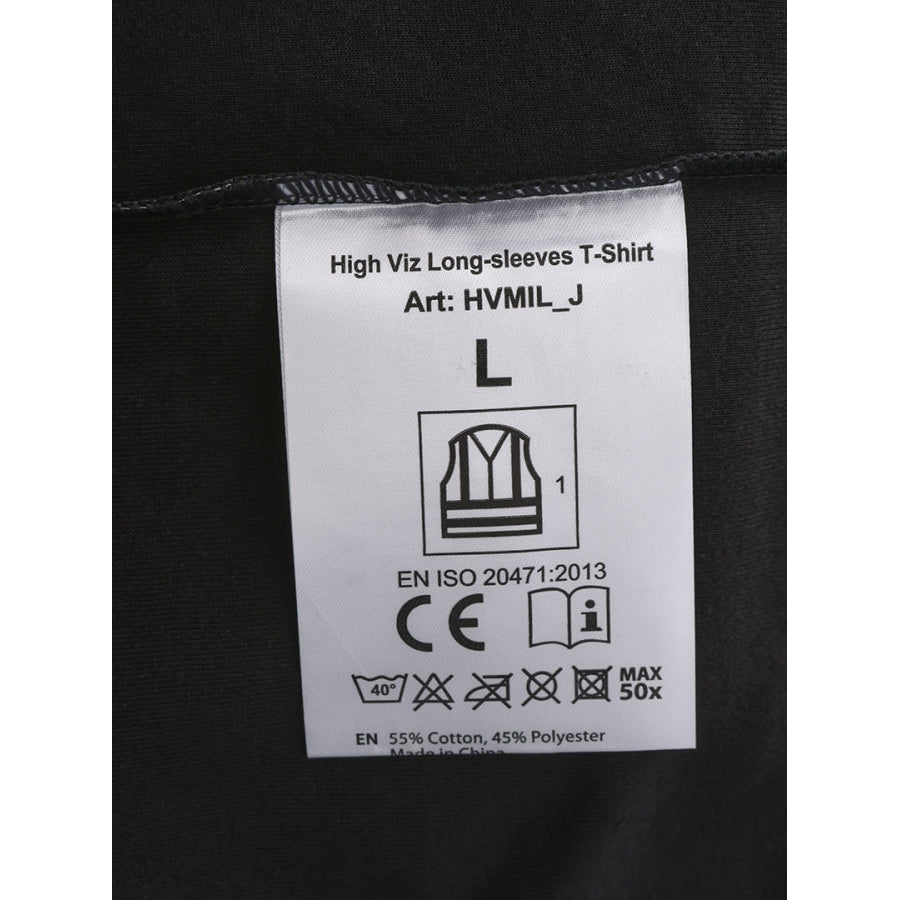 HVMIL_J, HIGH VISIBILITY LONG SLEEVE T-SHIRT PESSO, Black