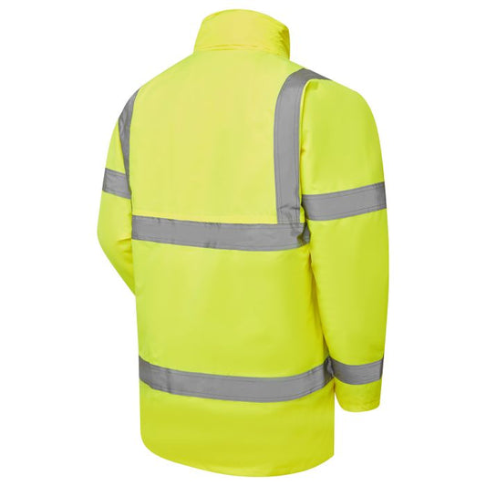 SHV-0534 Supertouch Hi Vis Yellow Fleece Lined Parka