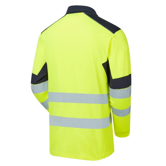 SYH-305C Supertousch System Hi-Vis Eco Yellow CottonCool Long Sleeve Polo