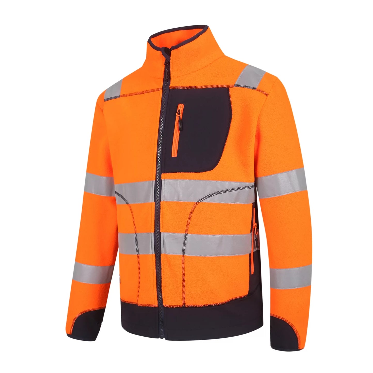 FL02OR, ZIP THROUGH FLEECE SWEATER PESSO, ORANGE