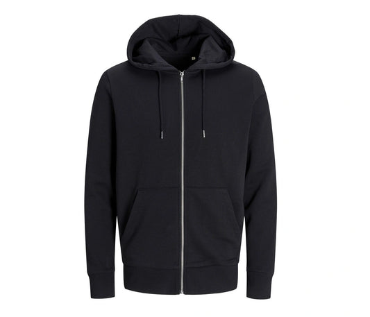 JACK & JONES Hoodie with Zip (Black)