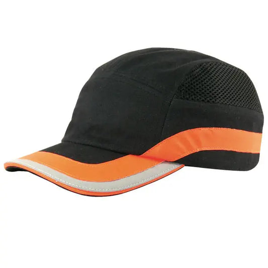 Bump Cap c/w reflective band Climax, Safety, Black-Orange