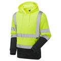3714 Supertouch Hi Vis Yellow 2 Tone Hooded Sweatshirt