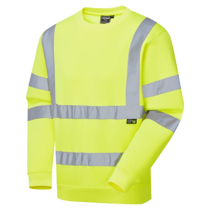 5684 Supertouch Hi Vis Yellow Crew Neck Sweatshirt