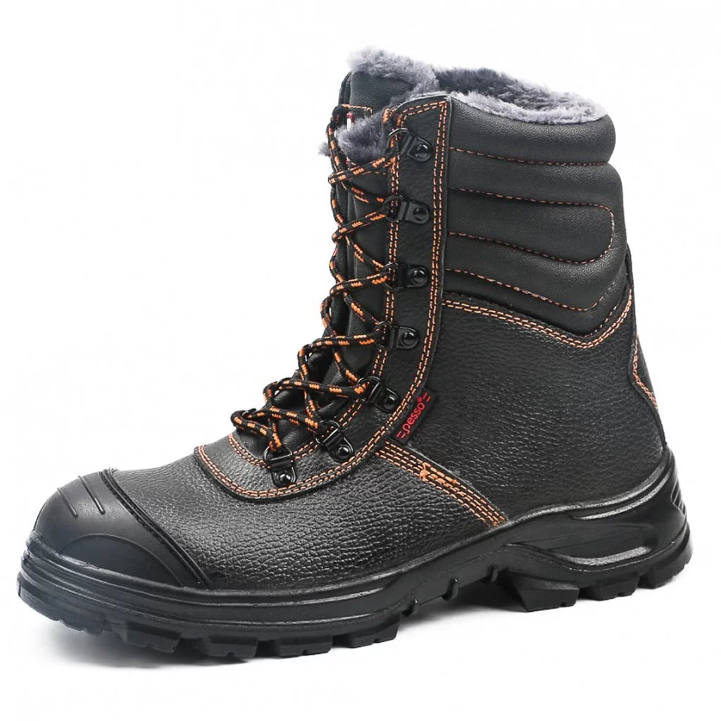 BS659, NATURAL LEATHER WINTER SAFETY SHOES PESSO S3