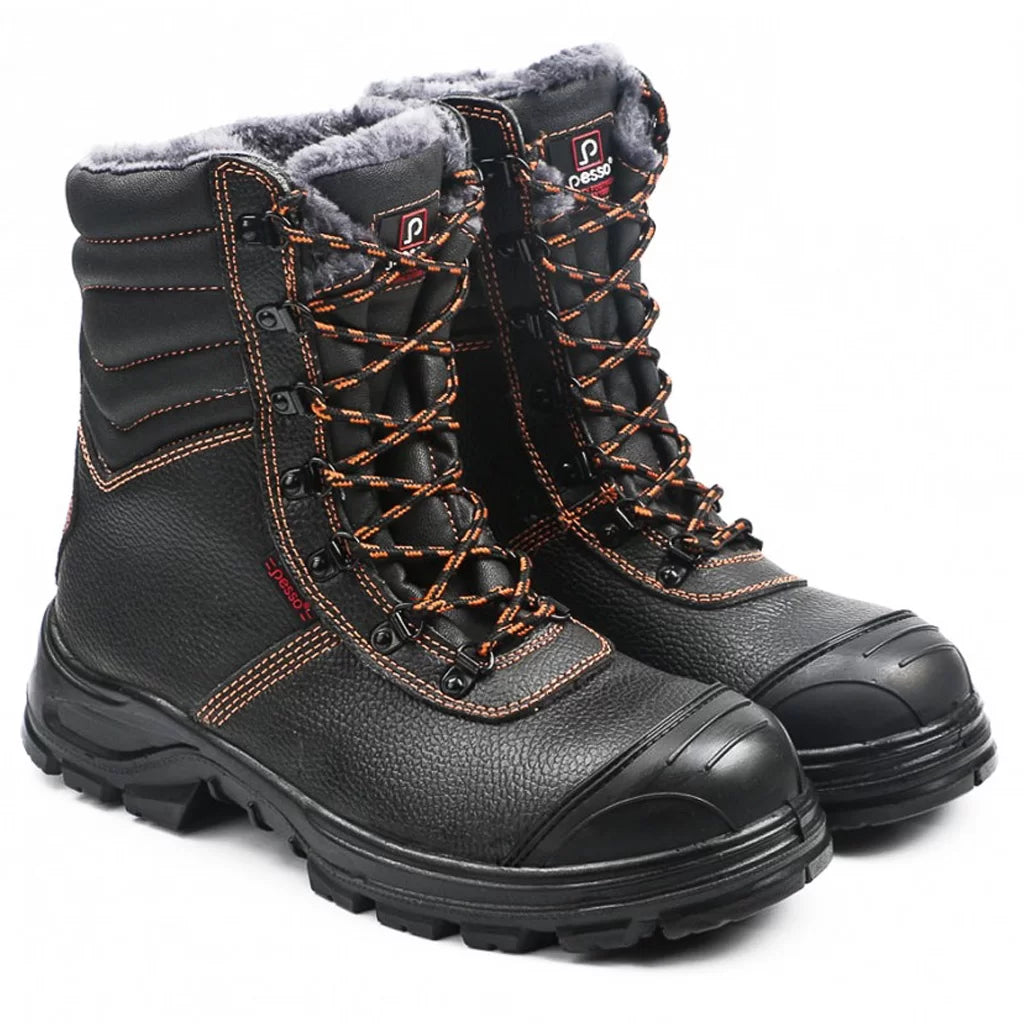 BS659, NATURAL LEATHER WINTER SAFETY SHOES PESSO S3
