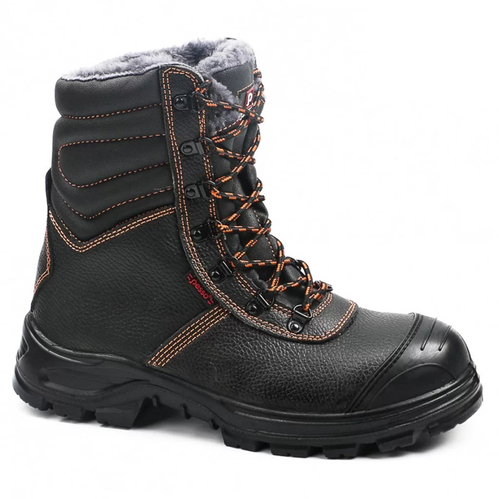 BS659, NATURAL LEATHER WINTER SAFETY SHOES PESSO S3