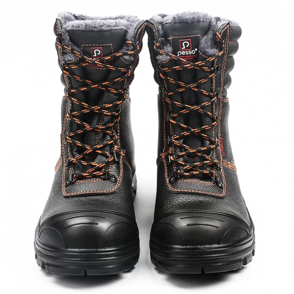 BS659, NATURAL LEATHER WINTER SAFETY SHOES PESSO S3