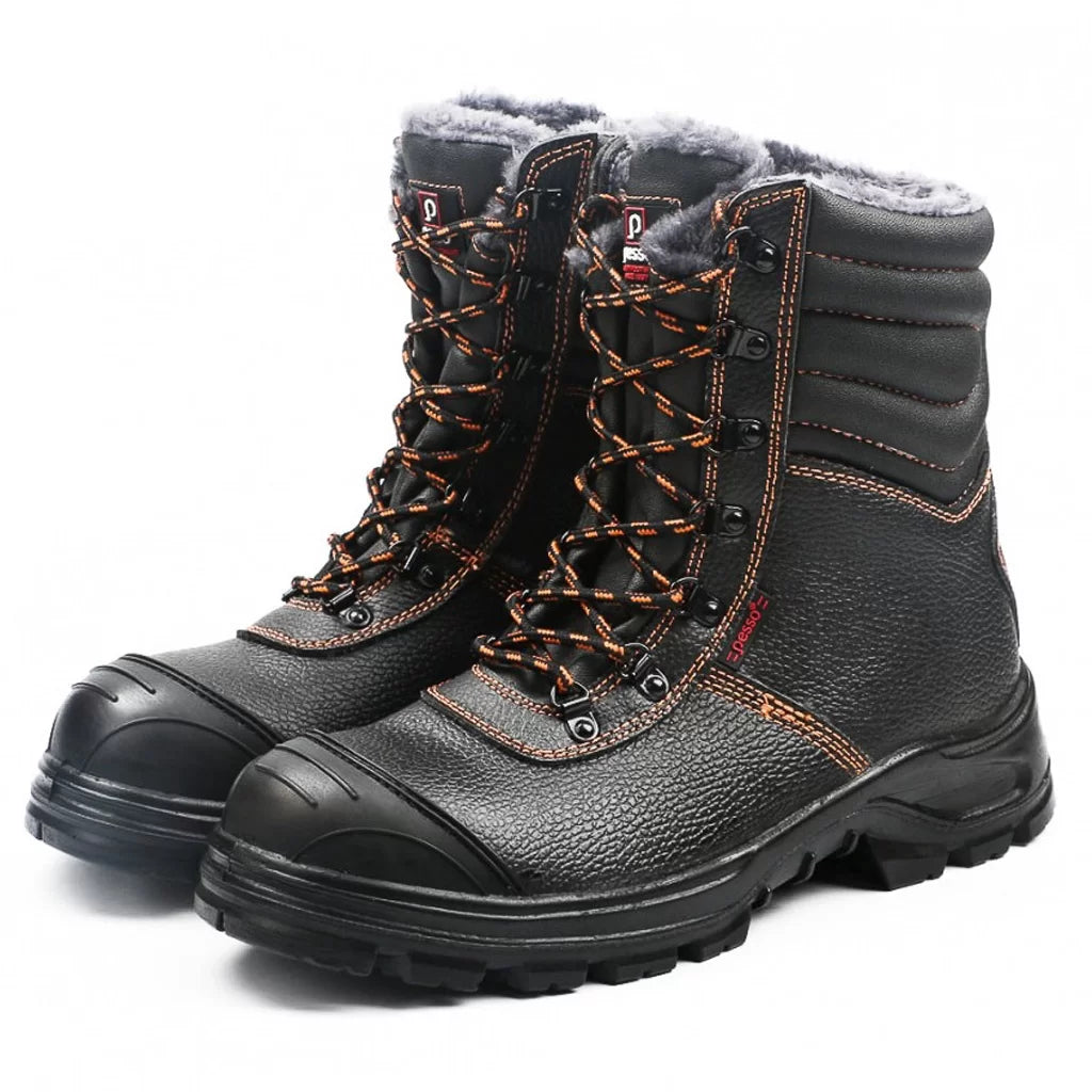 BS659, NATURAL LEATHER WINTER SAFETY SHOES PESSO S3