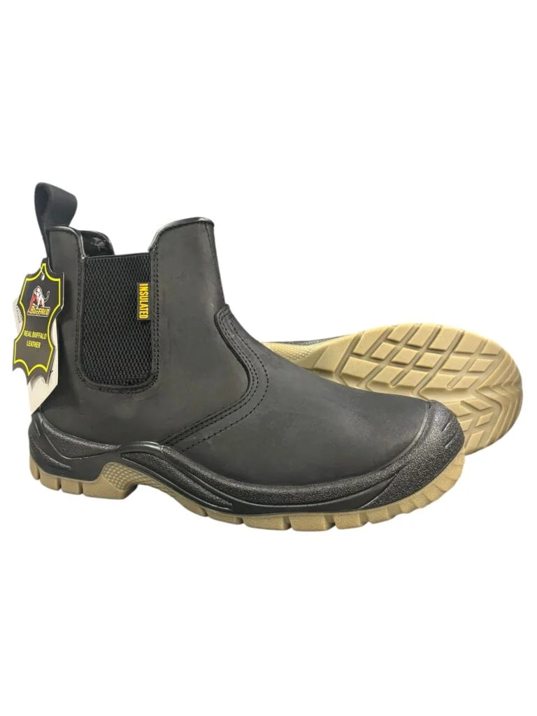 ME116 BUFFALO SLIP ON SAFETY BOOT (BLACK)