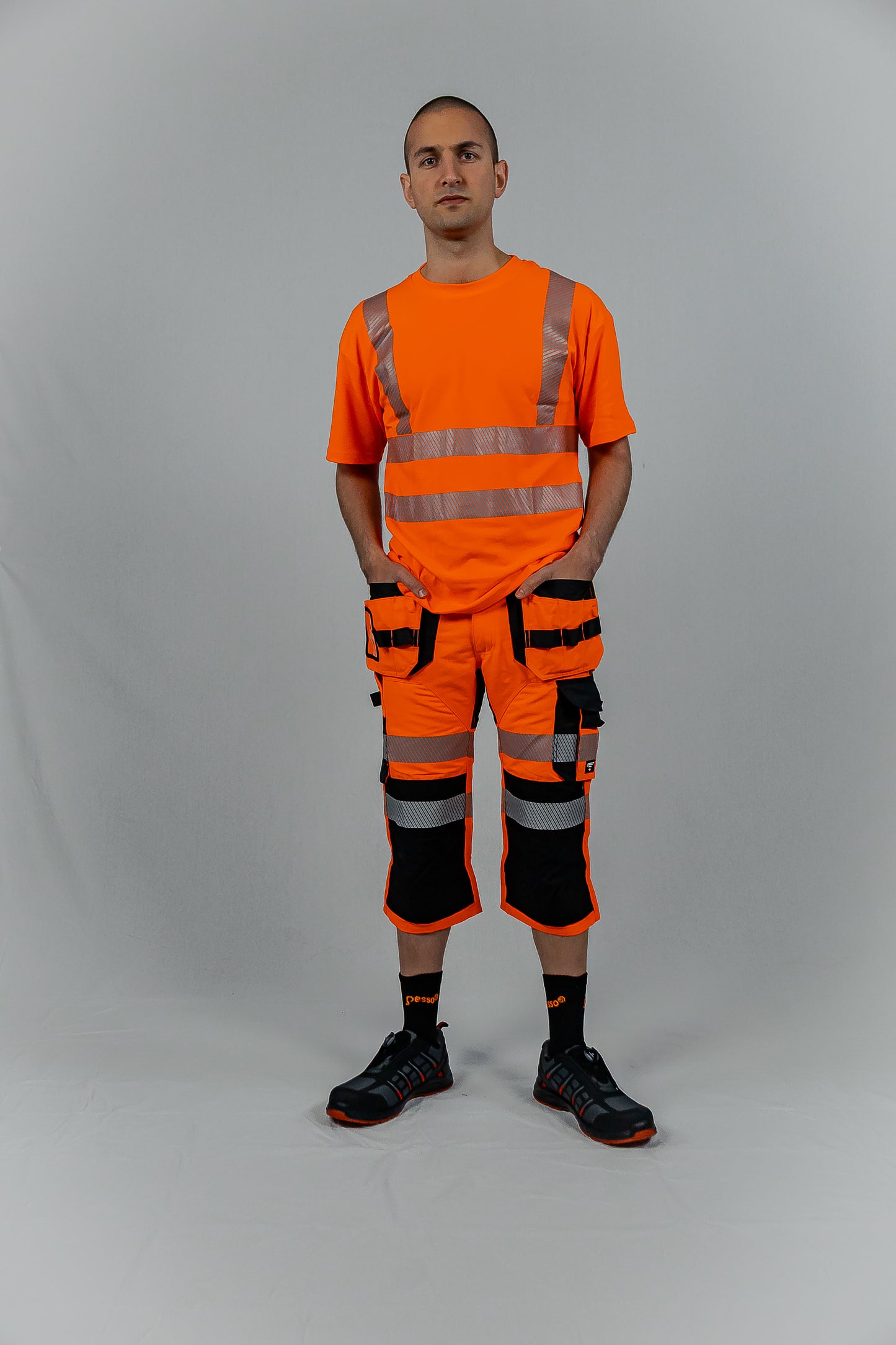 KB135OR, WORKWEAR 3/4 SHORT TROUSERS PESSO URANUS FLEXPRO 135, ORANGE
