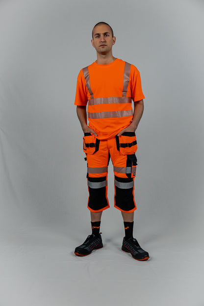 KB135OR, WORKWEAR 3/4 SHORT TROUSERS PESSO URANUS FLEXPRO 135, ORANGE