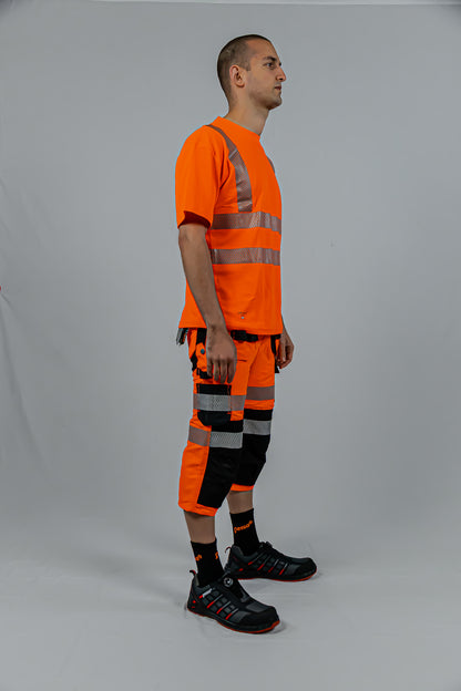 KB135OR, WORKWEAR 3/4 SHORT TROUSERS PESSO URANUS FLEXPRO 135, ORANGE