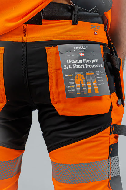 KB135OR, WORKWEAR 3/4 SHORT TROUSERS PESSO URANUS FLEXPRO 135, ORANGE