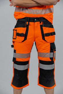 KB135OR, WORKWEAR 3/4 SHORT TROUSERS PESSO URANUS FLEXPRO 135, ORANGE
