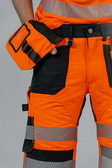 KB135OR, WORKWEAR 3/4 SHORT TROUSERS PESSO URANUS FLEXPRO 135, ORANGE