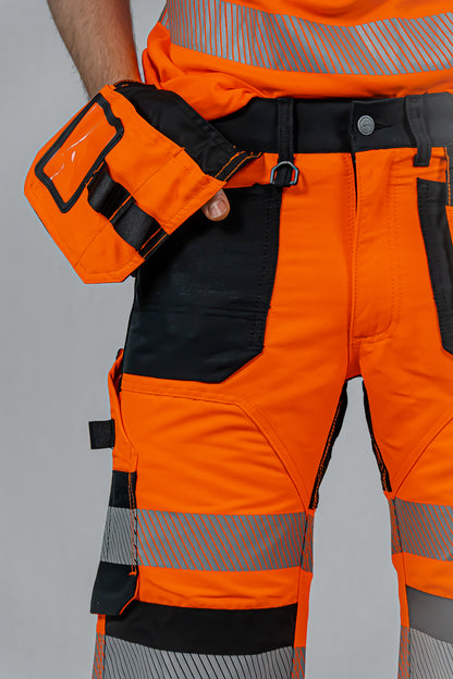 KB135OR, WORKWEAR 3/4 SHORT TROUSERS PESSO URANUS FLEXPRO 135, ORANGE