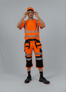 KB135OR, WORKWEAR 3/4 SHORT TROUSERS PESSO URANUS FLEXPRO 135, ORANGE