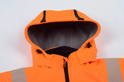 CALGARY_OR, HI-VIS SOFTSHELL JACKET PESSO CALGARY, ORANGE