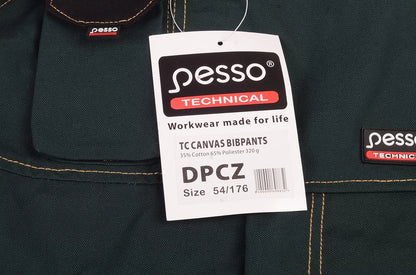 DPCZ, WORKWEAR BIBPANTS CANVAS PESSO, GREEN