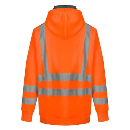 FL03_OR, WARM ZIP THROUGH FLEECE HOODIE PESSO, ORANGE