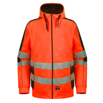 FL05_G ,WARM ZIP THROUGH FLEECE HOODIE PESSO , ORANGE