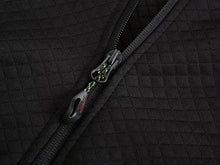 FL06_B ,WARM ZIP THROUGH FLEECE SWEATER PESSO , BLACK-YELLOW