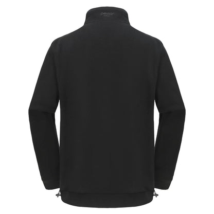 FMJN, ZIP THROUGH FLEECE SWEATER PESSO, BLACK