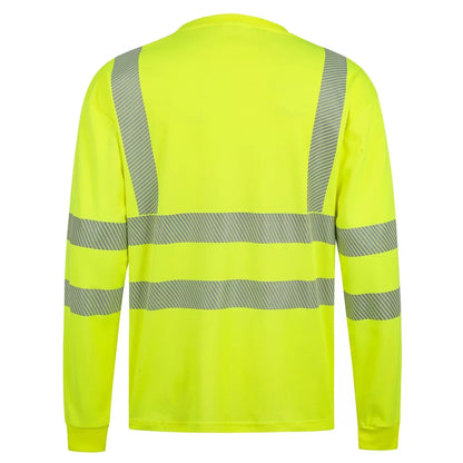 HVMIL_G, HIGH VISIBILITY LONG SLEEVE T-SHIRT PESSO HVMIL, YELLOW