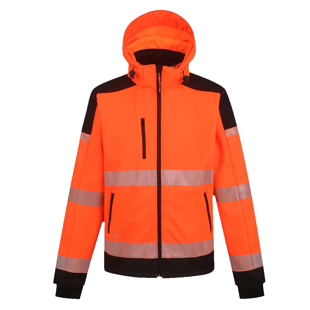 PALERMO_OR, HI-VIS SOFTSHELL JACKET PESSO PALERMO, ORANGE