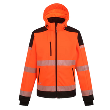 PALERMO_OR, HI-VIS SOFTSHELL JACKET PESSO PALERMO, ORANGE
