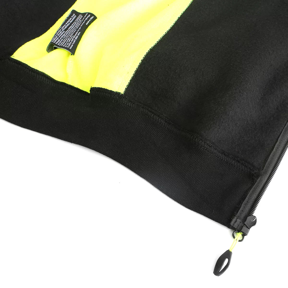 JERSEY_HV, WARM ZIP THROUGH HOODIE PESSO JERSEY, BLACK/YELLOW