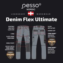 KD155_Grey, Workwear pants Pesso Denim Flex Ultimate Strech 155