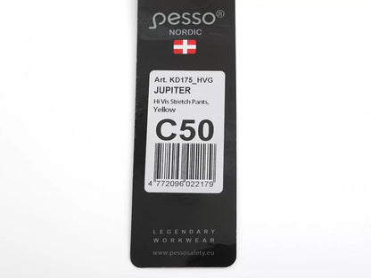 KD175_HVG, WORKWEAR TROUSERS PESSO JUPITER FLEX FIT KD175_HVG, YELLOW