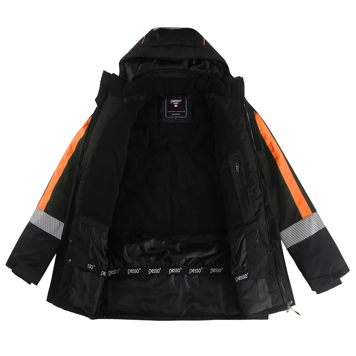 NOVA_OR, WATERPROOF WINTER JACKET PESSO NOVA, BLACK ORANGE