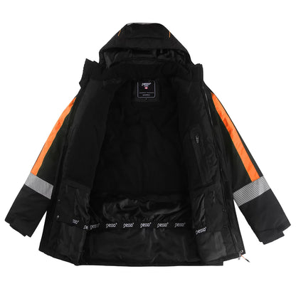 NOVA_OR, WATERPROOF WINTER JACKET PESSO NOVA, BLACK ORANGE