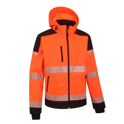 PALERMO_OR, HI-VIS SOFTSHELL JACKET PESSO PALERMO, ORANGE