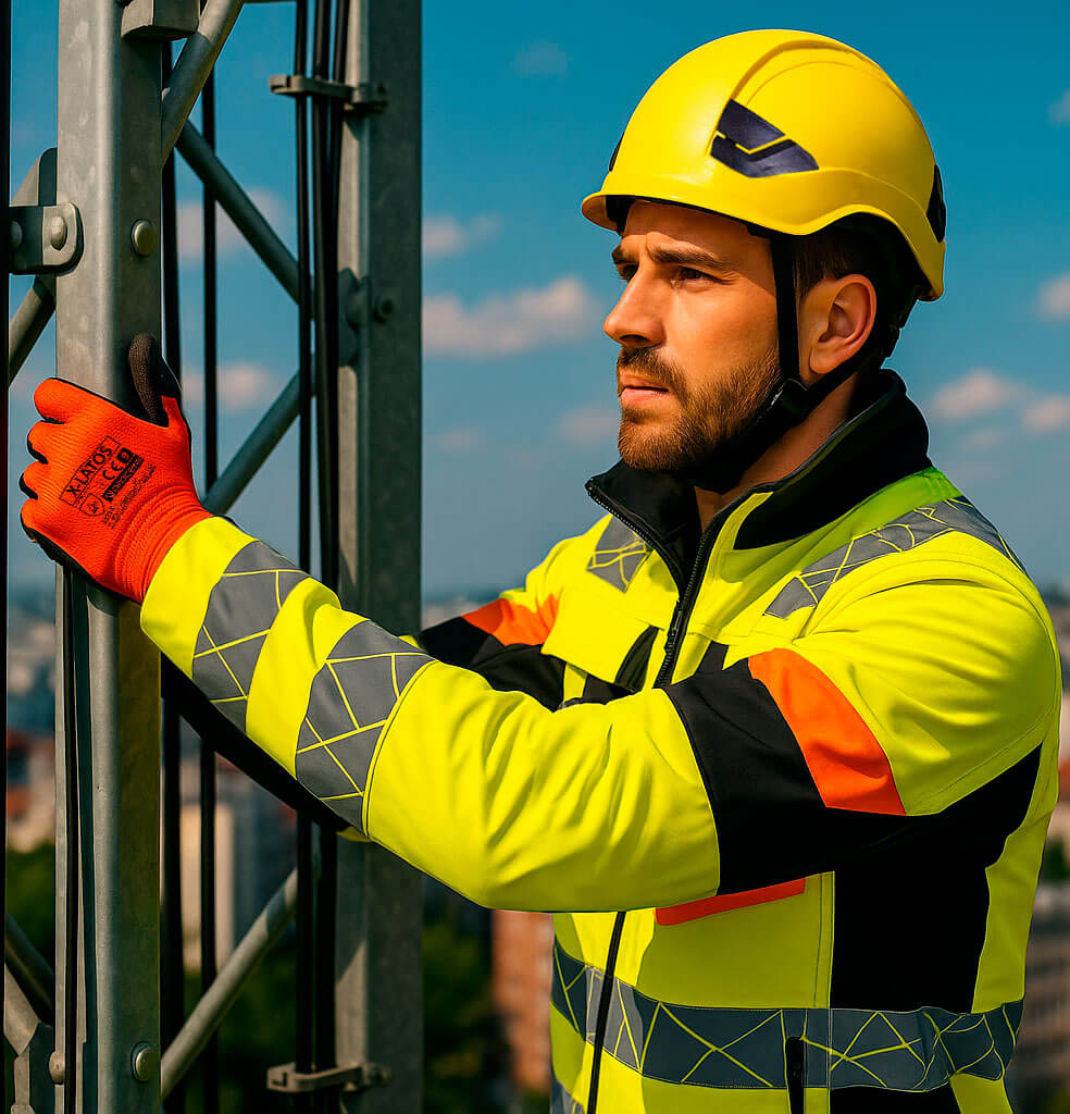 SALLET YELLOW SAFETY HELMET FOR WORKING AT HEIGHT