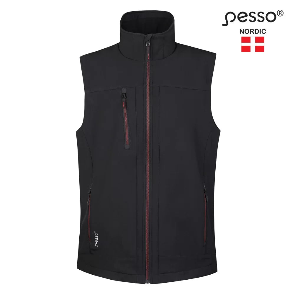 SOFTBLACK, SOFTSHELL VEST PESSO SOFTBLACK, BLACK