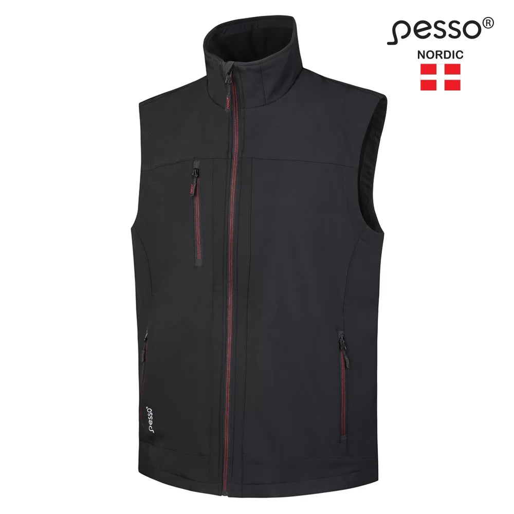SOFTBLACK, SOFTSHELL VEST PESSO SOFTBLACK, BLACK