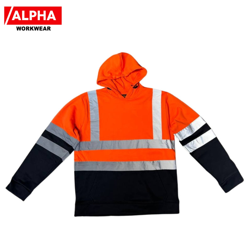AVWW002 Aviator High Vis Double Tone Pullover Hoodie - Orange.