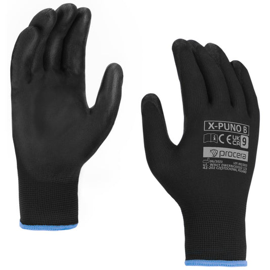 X-PUNO PU-COATED PROTECTIVE GLOVES BLACK