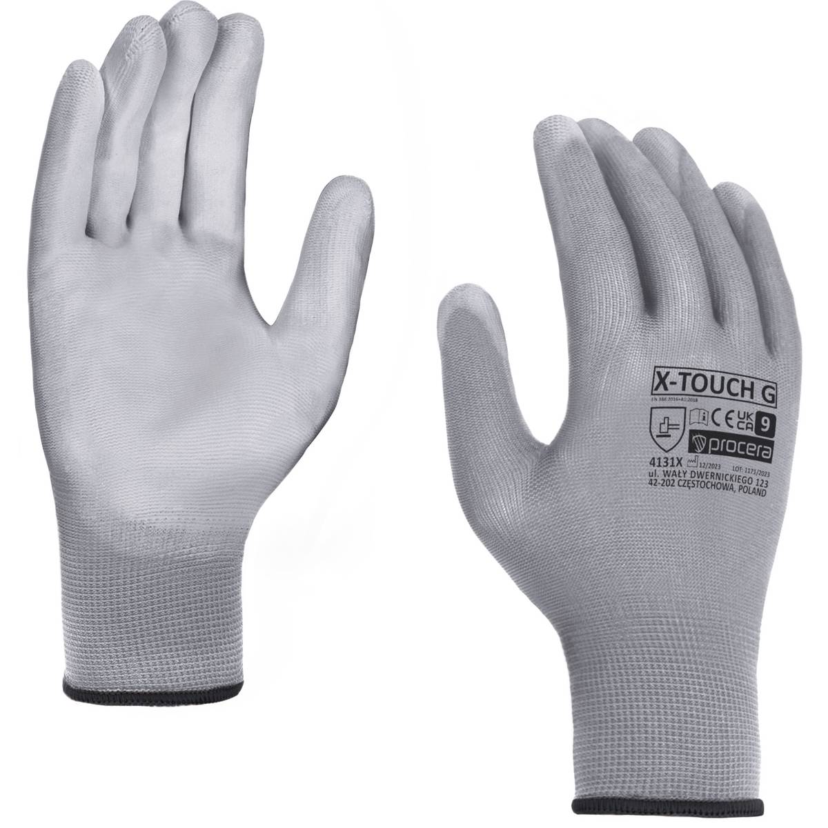 X-TOUCH G PU-COATED PROTECTIVE GLOVES GREY