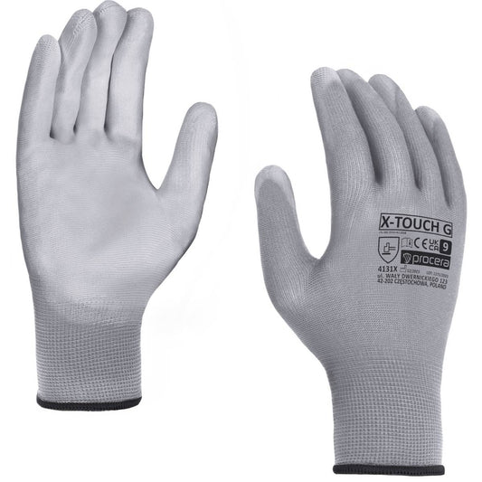 X-TOUCH G PU-COATED PROTECTIVE GLOVES GREY