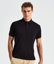 AQ005 Men's super smooth knit polo (Black)