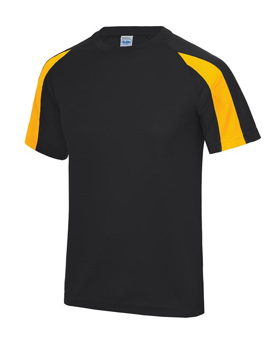 JC003 RAL T-Shirt  Just Cool Contrast Cool Tee Jet (Black/Gold)