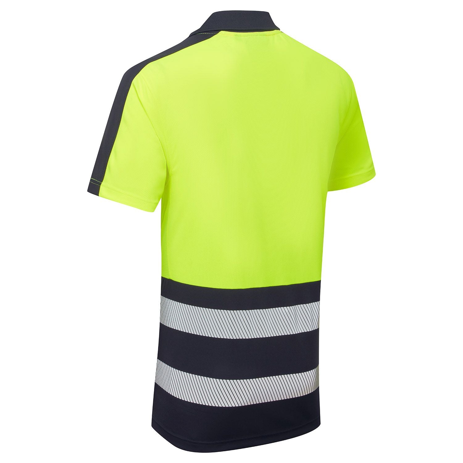 SHV-303D Supertousch Essentials Hi-Vis Eco Coolair Yellow/Navy Polo Shirt