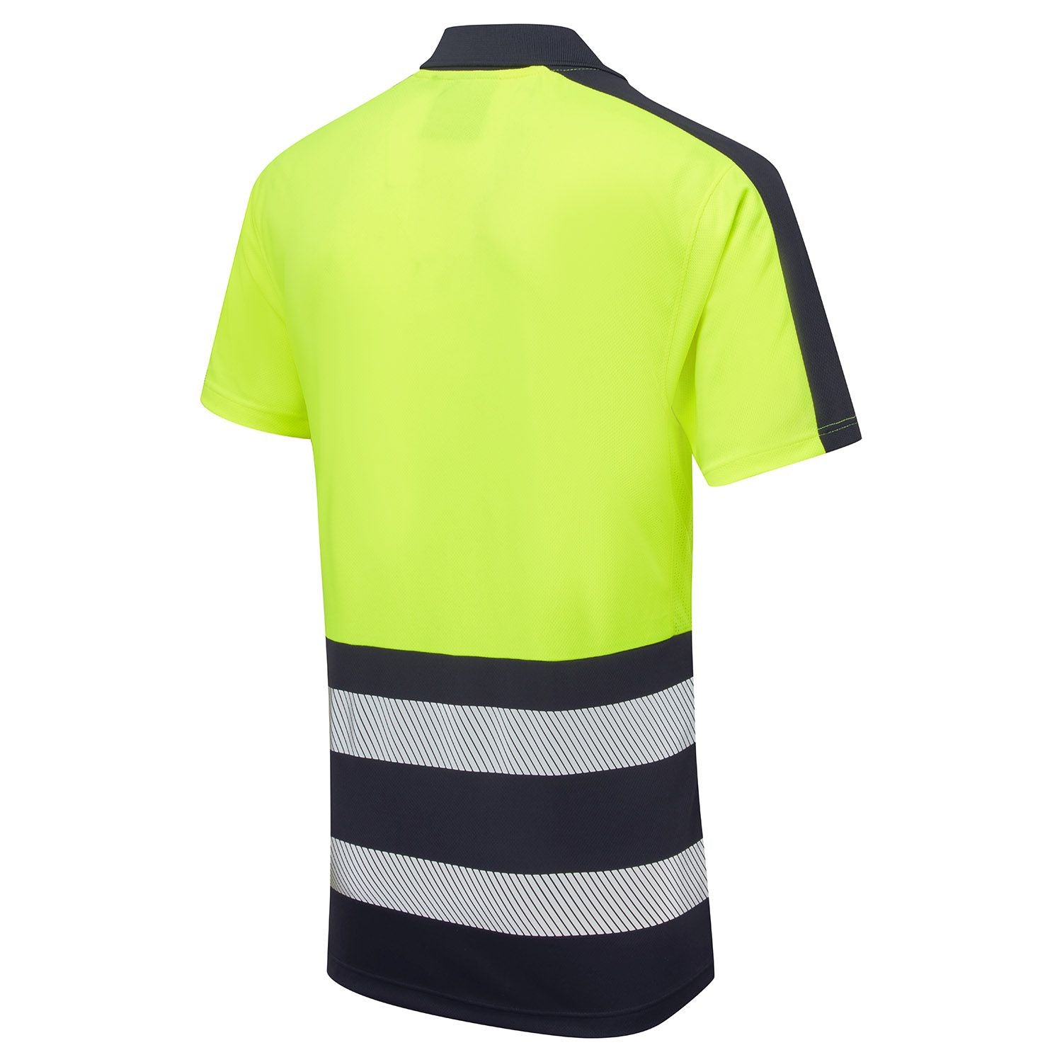 SHV-303D Supertousch Essentials Hi-Vis Eco Coolair Yellow/Navy Polo Shirt